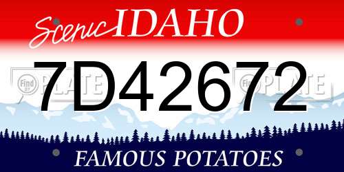 7D42672 Idaho License Plate
