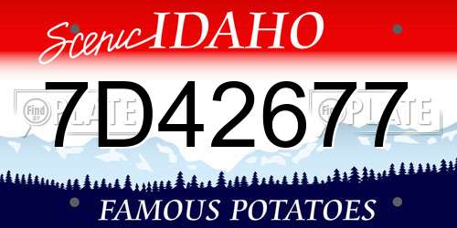 7D42677 Idaho License Plate