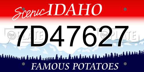7D47627 Idaho License Plate