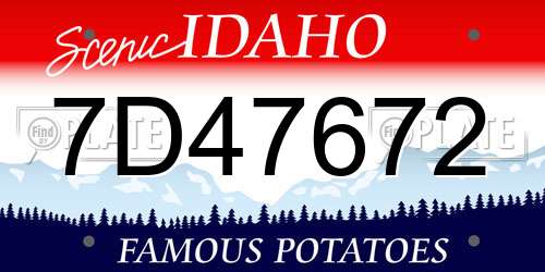 7D47672 Idaho License Plate