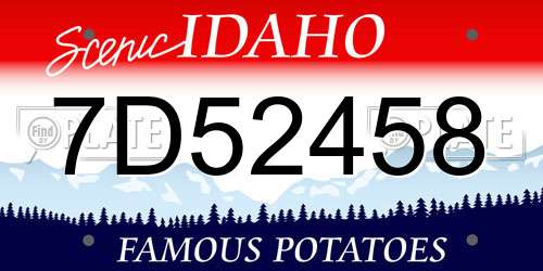 7D52458 Idaho License Plate
