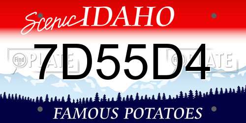 7D55D4 Idaho License Plate