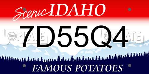 7D55Q4 Idaho License Plate