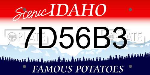 7D56B3 Idaho License Plate
