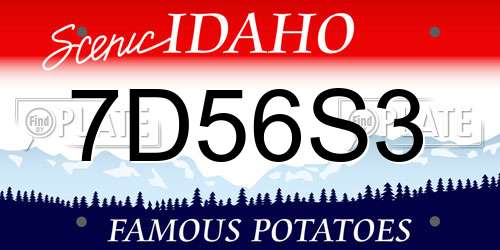 7D56S3 Idaho License Plate