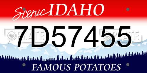 7D57455 Idaho License Plate