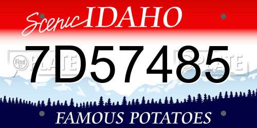 7D57485 Idaho License Plate