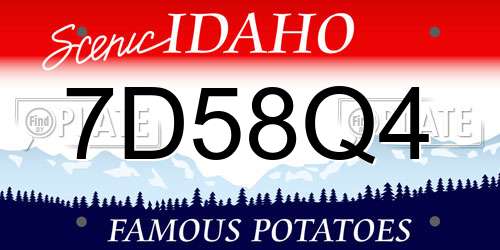 7D58Q4 Idaho License Plate