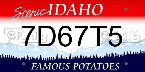 7D67T5 Idaho License Plate