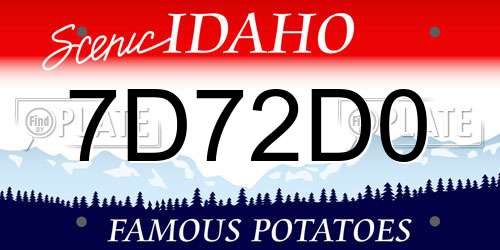 7D72D0 Idaho License Plate