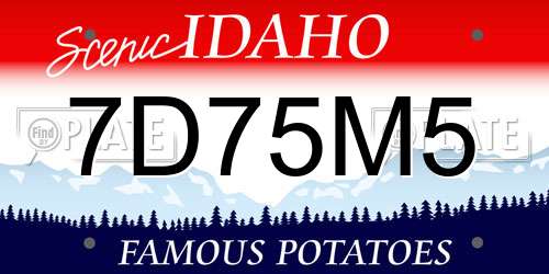 7D75M5 Idaho License Plate