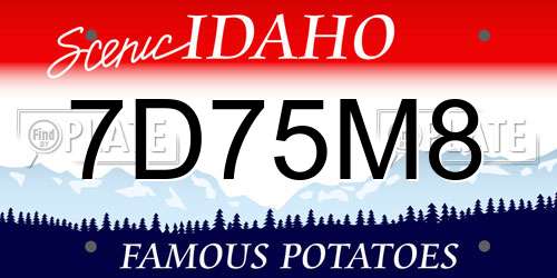 7D75M8 Idaho License Plate