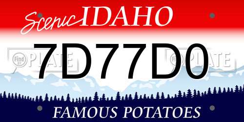 7D77D0 Idaho License Plate