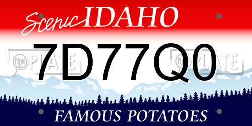 7D77Q0 Idaho License Plate