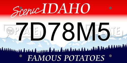 7D78M5 Idaho License Plate