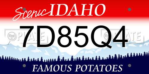 7D85Q4 Idaho License Plate