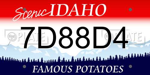 7D88D4 Idaho License Plate