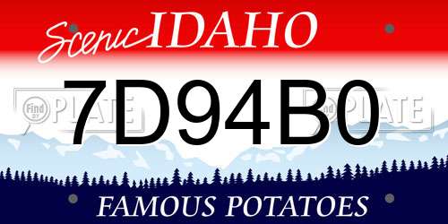 7D94B0 Idaho License Plate
