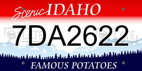 7DA2622 Idaho License Plate