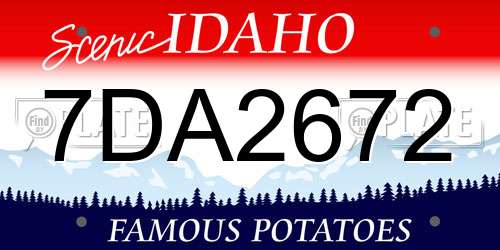 7DA2672 Idaho License Plate
