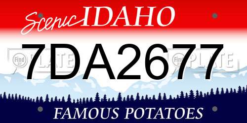 7DA2677 Idaho License Plate