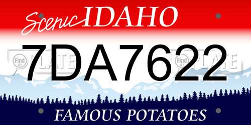 7DA7622 Idaho License Plate