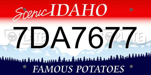 7DA7677 Idaho License Plate