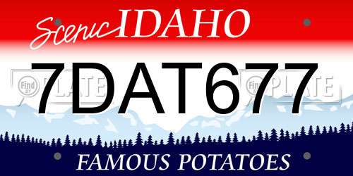 7DAT677 Idaho License Plate