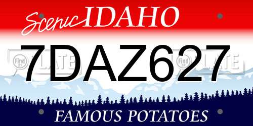 7DAZ627 Idaho License Plate