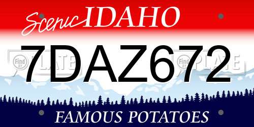 7DAZ672 Idaho License Plate
