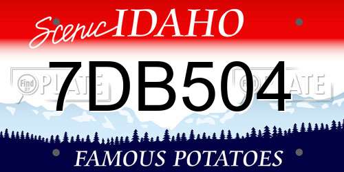 7DB504 Idaho License Plate