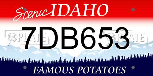 7DB653 Idaho License Plate