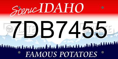 7DB7455 Idaho License Plate