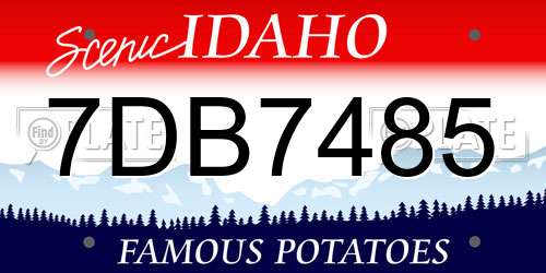 7DB7485 Idaho License Plate