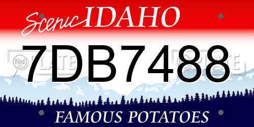 7DB7488 Idaho License Plate
