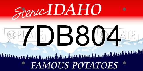 7DB804 Idaho License Plate