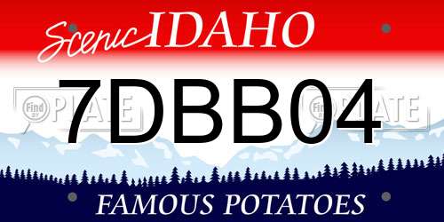 7DBB04 Idaho License Plate