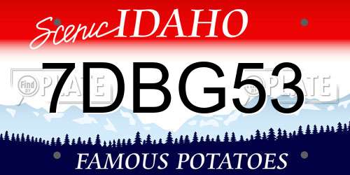 7DBG53 Idaho License Plate