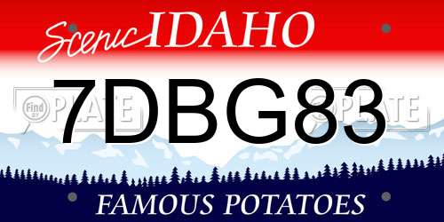 7DBG83 Idaho License Plate