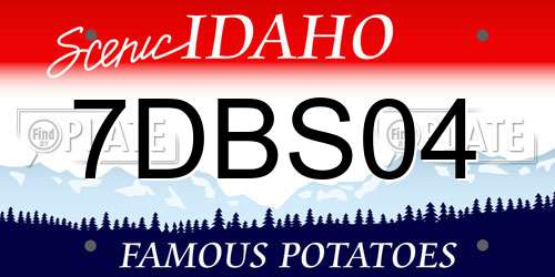 7DBS04 Idaho License Plate