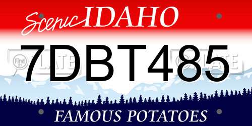 7DBT485 Idaho License Plate