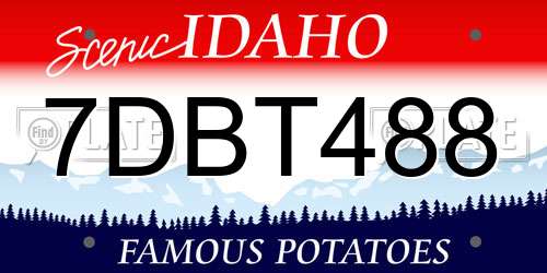 7DBT488 Idaho License Plate