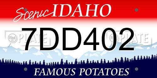 7DD402 Idaho License Plate