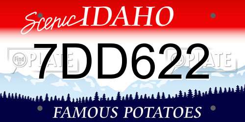 7DD622 Idaho License Plate