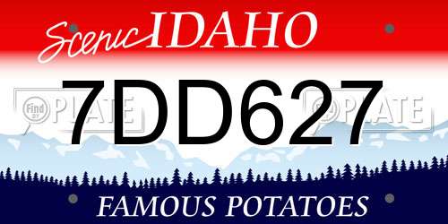 7DD627 Idaho License Plate