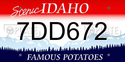 7DD672 Idaho License Plate