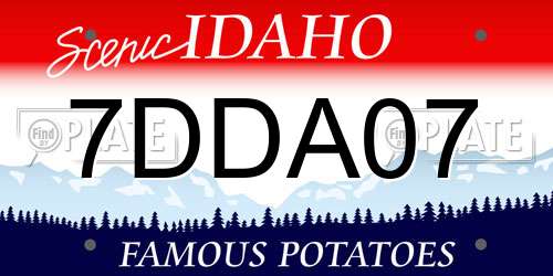 7DDA07 Idaho License Plate