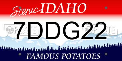 7DDG22 Idaho License Plate