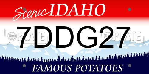 7DDG27 Idaho License Plate