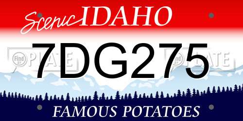7DG275 Idaho License Plate